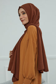 Jersey Aerobin Shawl for Women Modesty, Head Wrap Turban, Cap Headwear Rectangle Aerobin Hijab,CTS-5A Cinnamon
