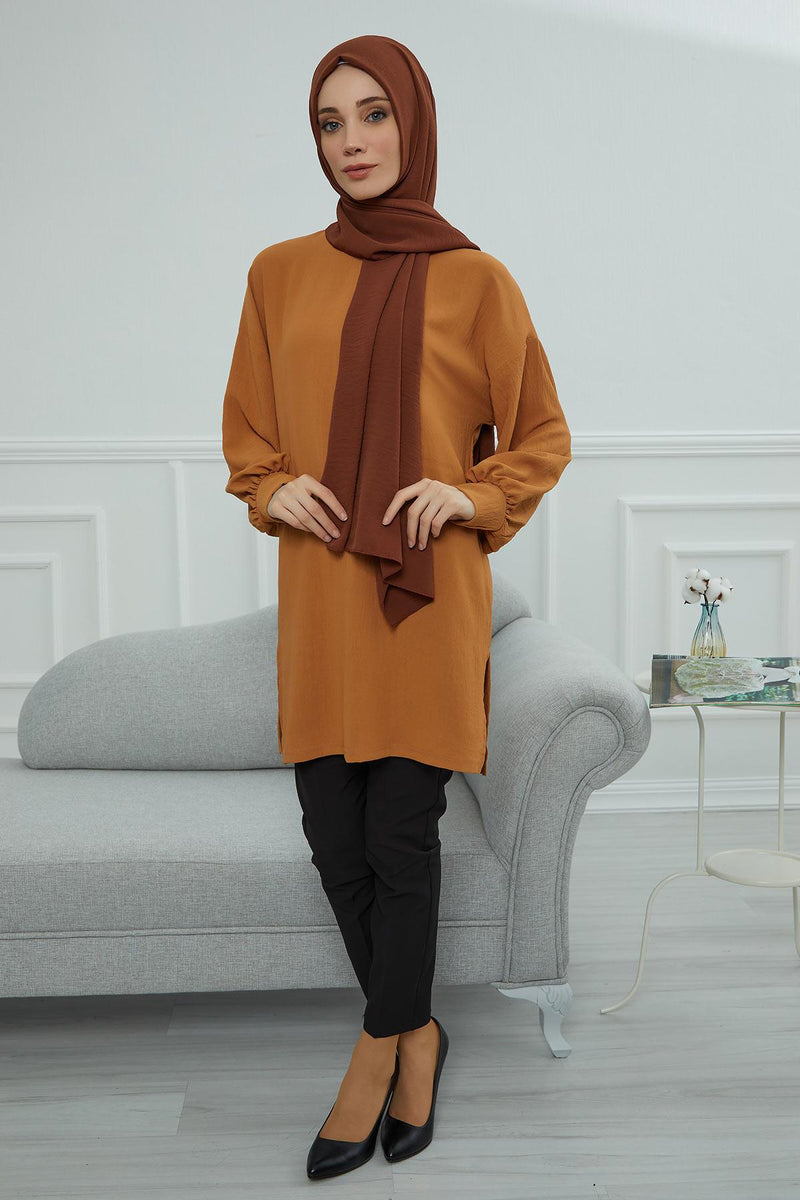 Jersey Aerobin Shawl for Women Modesty, Head Wrap Turban, Cap Headwear Rectangle Aerobin Hijab,CTS-5A Cinnamon