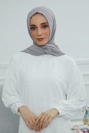 Jersey Aerobin Shawl for Women Modesty, Head Wrap Turban, Cap Headwear Rectangle Aerobin Hijab,CTS-5A Grey