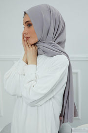 Jersey Aerobin Shawl for Women Modesty, Head Wrap Turban, Cap Headwear Rectangle Aerobin Hijab,CTS-5A Grey