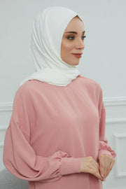 Jersey Aerobin Shawl for Women Modesty, Head Wrap Turban, Cap Headwear Rectangle Aerobin Hijab,CTS-5A White