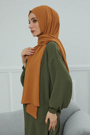 Jersey Aerobin Shawl for Women Modesty, Head Wrap Turban, Cap Headwear Rectangle Aerobin Hijab,CTS-5A Tawny Brown