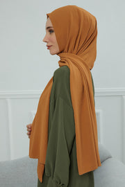 Jersey Aerobin Shawl for Women Modesty, Head Wrap Turban, Cap Headwear Rectangle Aerobin Hijab,CTS-5A Tawny Brown