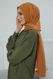 Jersey Aerobin Shawl for Women Modesty, Head Wrap Turban, Cap Headwear Rectangle Aerobin Hijab,CTS-5A Tawny Brown