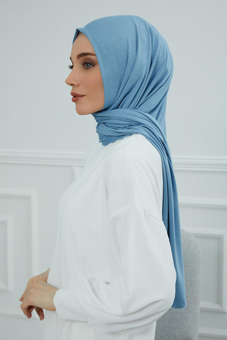 Jersey-Baumwollschal für Damen Modesty, Head Wrap Turban Cap Headwear Rectangle Combed Cotton Hijab Instant Scarf CTS-5,CTS-5