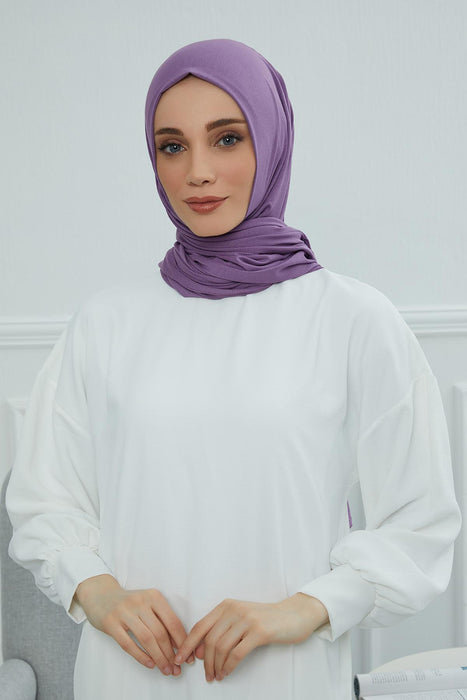 Jersey Cotton Shawl for Women Modesty, Head Wrap Turban, Cap Headwear Rectangle Combed Cotton Hijab,CTS-5