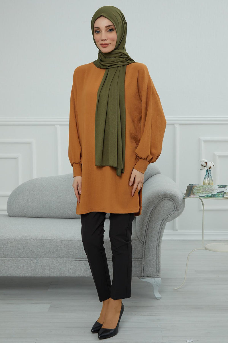 Jersey Cotton Shawl for Women Modesty, Head Wrap Turban, Cap Headwear Rectangle Combed Cotton Hijab,CTS-5 Army Green