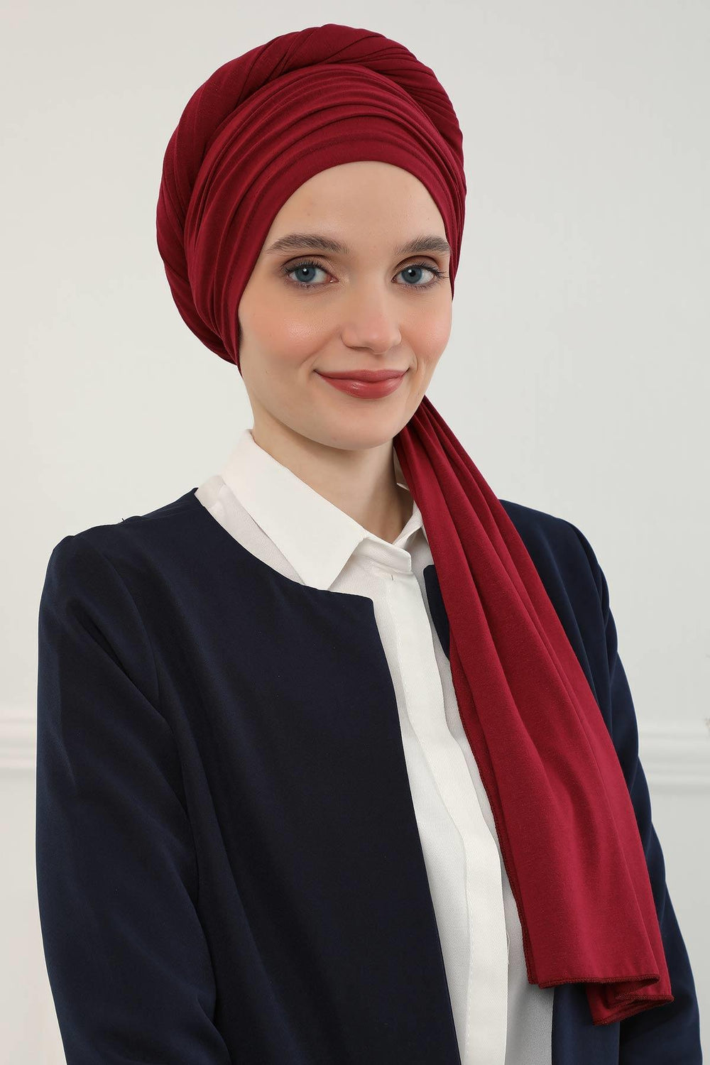 Premium Jersey Shawl Hijab for Women, Easy to Wear Cotton Headscarf, Lightweight and Breathable Instant Jersey Shawl, Mother's Day Gift,BT-1 Maroon
