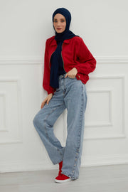 Jersey Shawl for Women 95% Cotton Head Wrap Instant Modesty Turban Cap Scarf Cross Stich Ready to Wear Hijab,PS-40 Navy Blue