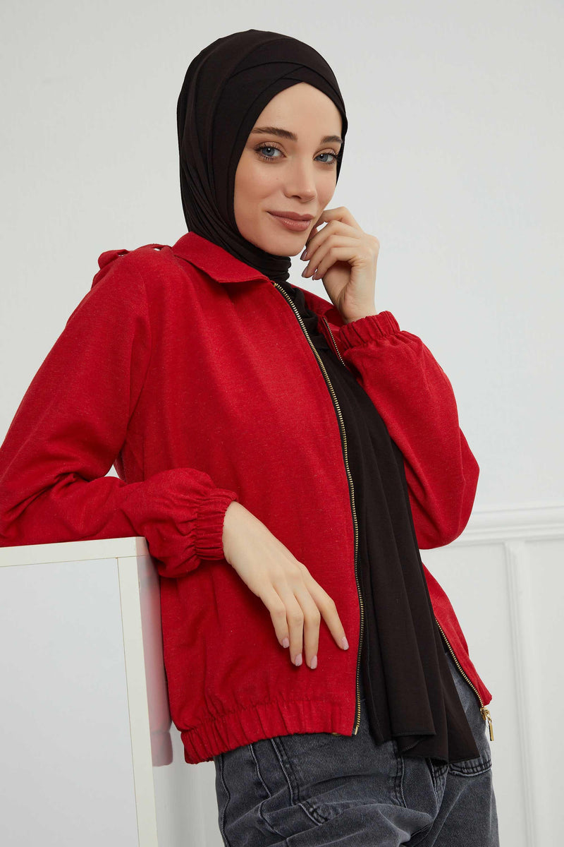 Jersey Shawl for Women 95% Cotton Head Wrap Instant Modesty Turban Cap Scarf Cross Stich Ready to Wear Hijab,PS-40 Black