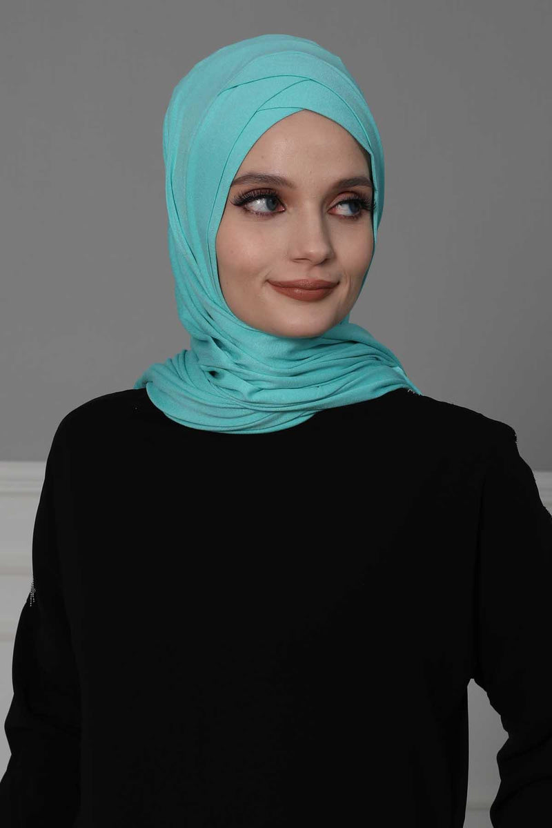 Comfort Fit Cotton Jersey Hijab, Breathable Lycra Blend Shawl for Women, Easy Daily Wear Modest Headscarf,PS-40
