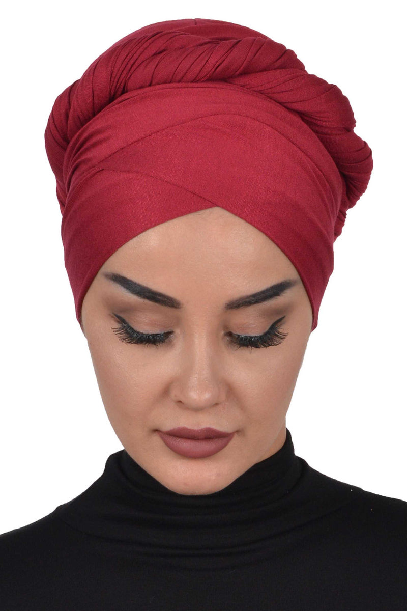Jersey Shawl for Women 95% Cotton Modesty Turban Cap Wrap Instant Scarf Shawl,BT-3