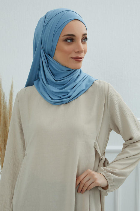 Jersey Shawl for Women %95 Cotton Scarf Head Wrap Modesty Instant Turban Cap Hat,CPS-31