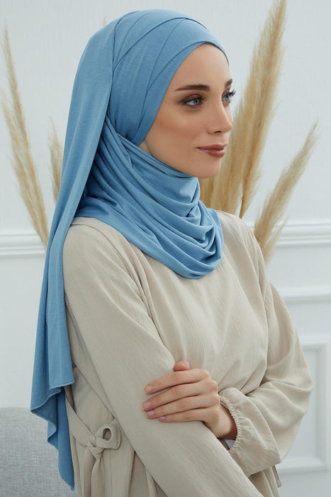 Jersey Shawl for Women %95 Cotton Scarf Head Wrap Modesty Instant Turban Cap Hat,CPS-31