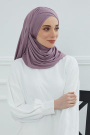 Jersey Shawl for Women %95 Cotton Scarf Head Wrap Modesty Turban Cap Hat,CPS-45 Lilac