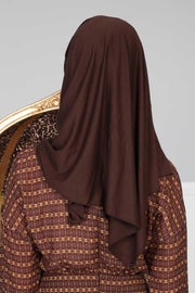Jersey Shawl for Women %95 Cotton Scarf Head Wrap Modesty Turban Cap Hat,CPS-45 Brown