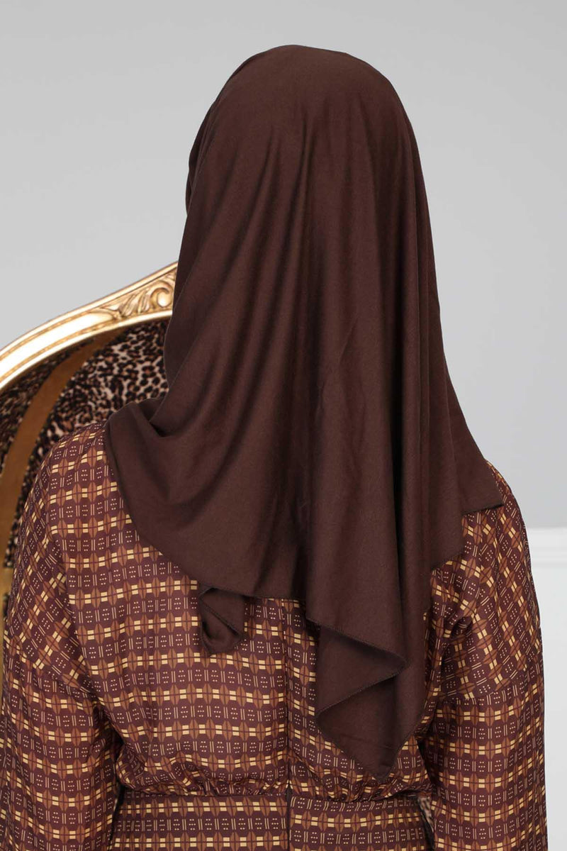 Jersey Shawl for Women %95 Cotton Scarf Head Wrap Modesty Turban Cap Hat,CPS-45 Brown