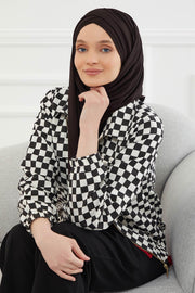 Jersey Shawl for Women %95 Cotton Scarf Head Wrap Modesty Turban Cap Hat,CPS-45 Black