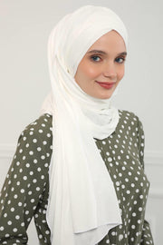 Jersey Shawl for Women %95 Cotton Scarf Head Wrap Modesty Turban Cap Hat,CPS-45 Ivory
