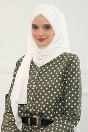 Jersey Shawl for Women %95 Cotton Scarf Head Wrap Modesty Turban Cap Hat,CPS-45 Ivory