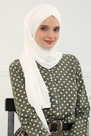 Jersey Shawl for Women %95 Cotton Scarf Head Wrap Modesty Turban Cap Hat,CPS-45 Ivory