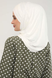 Jersey Shawl for Women %95 Cotton Scarf Head Wrap Modesty Turban Cap Hat,CPS-45 Ivory