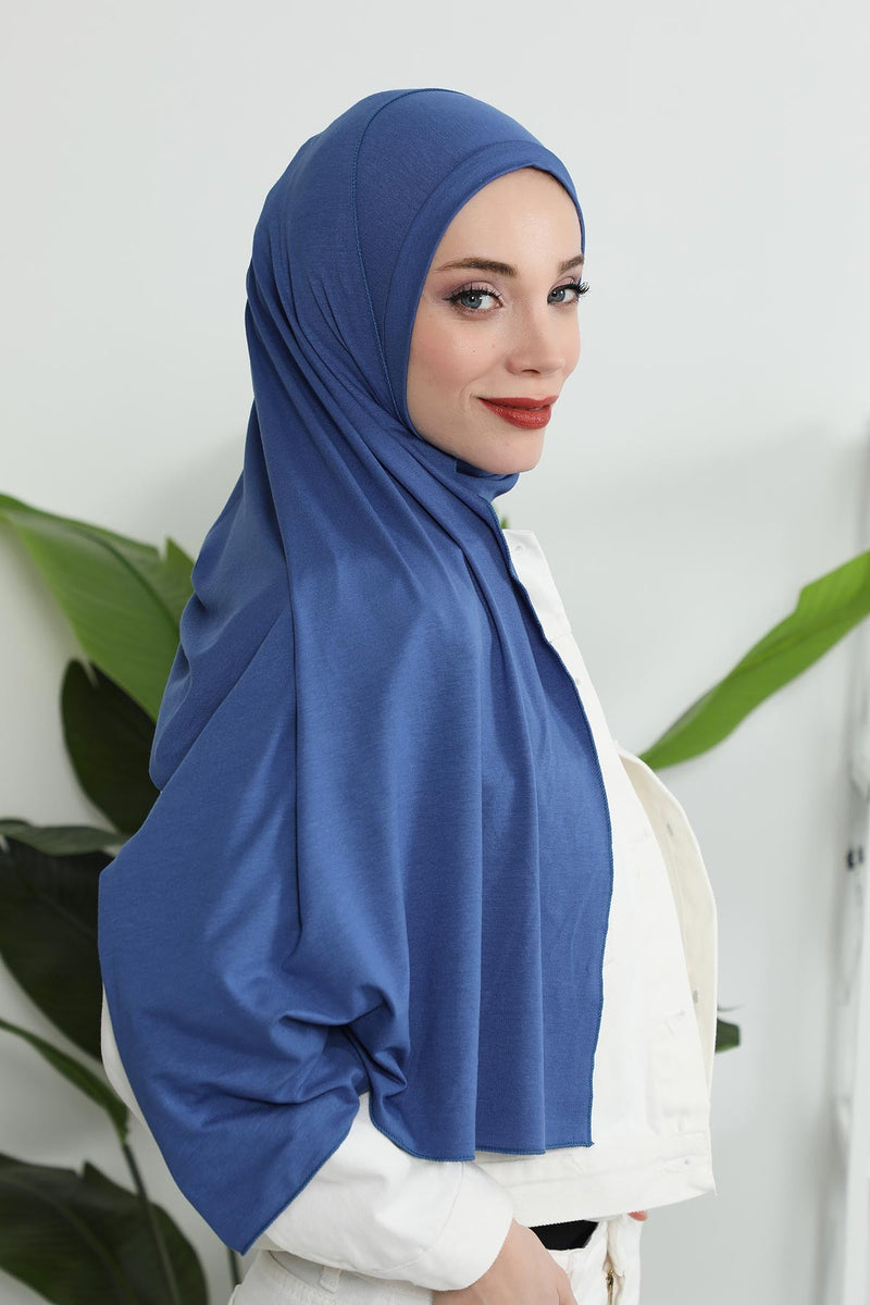 Jersey Shawl for Women Instant Combed Cotton Shawl for Women Cotton Modesty Instant Turban Cap Hat Head Wrap Ready to Wear Scarf,PS-16