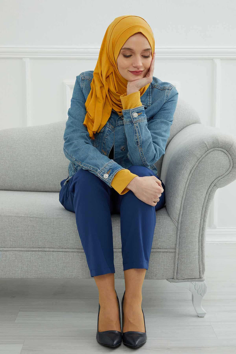 Jersey Shawl for Women Instant Combed Cotton Shawl for Women Cotton Modesty Instant Turban Cap Hat Head Wrap Ready to Wear Scarf,PS-16