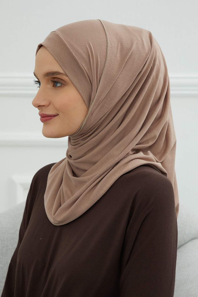 Jersey Shawl for Women Instant Combed Cotton Shawl for Women Cotton Modesty Instant Turban Cap Hat Head Wrap Ready to Wear Scarf,PS-16