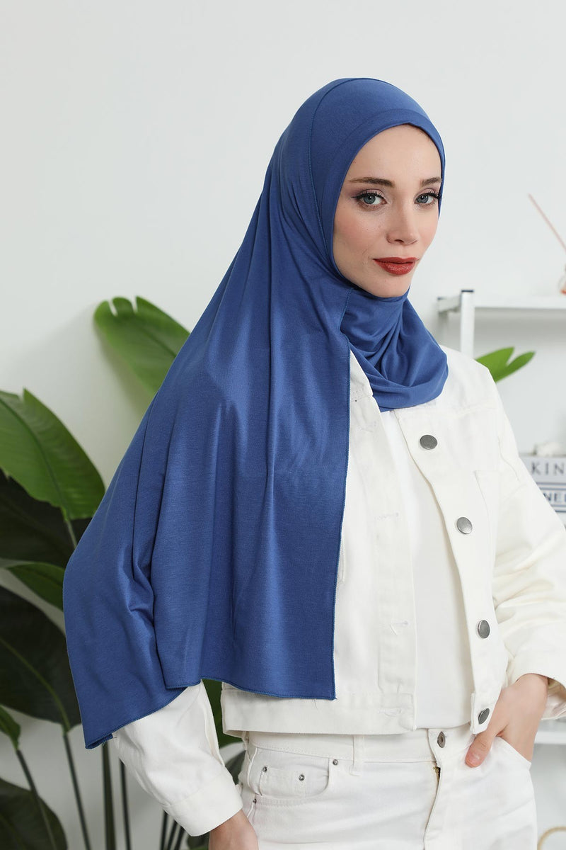 Jersey Shawl for Women Instant Combed Cotton Shawl for Women Cotton Modesty Instant Turban Cap Hat Head Wrap Ready to Wear Scarf,PS-16