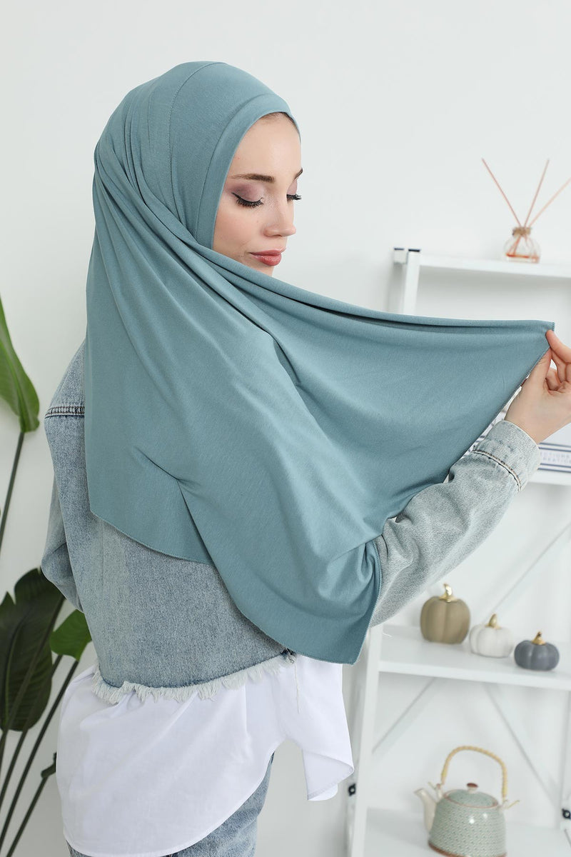 Jersey Shawl for Women Instant Combed Cotton Shawl for Women Cotton Modesty Instant Turban Cap Hat Head Wrap Ready to Wear Scarf,PS-16