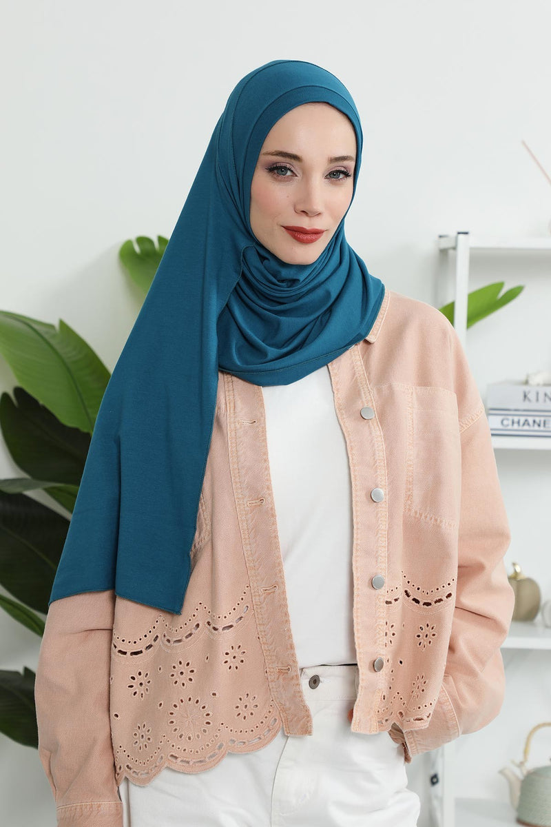 Jersey Shawl for Women Instant Combed Cotton Shawl for Women Cotton Modesty Instant Turban Cap Hat Head Wrap Ready to Wear Scarf,PS-16