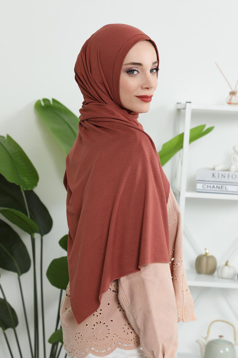 Jersey Shawl for Women Instant Combed Cotton Shawl for Women Cotton Modesty Instant Turban Cap Hat Head Wrap Ready to Wear Scarf,PS-16