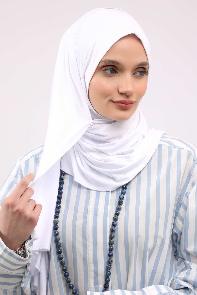 شال جيرسي للنساء شال قطني ممشط فوري للنساء من القطن، قبعة عمامة فورية، غطاء رأس جاهز للارتداء، وشاح، PS-16