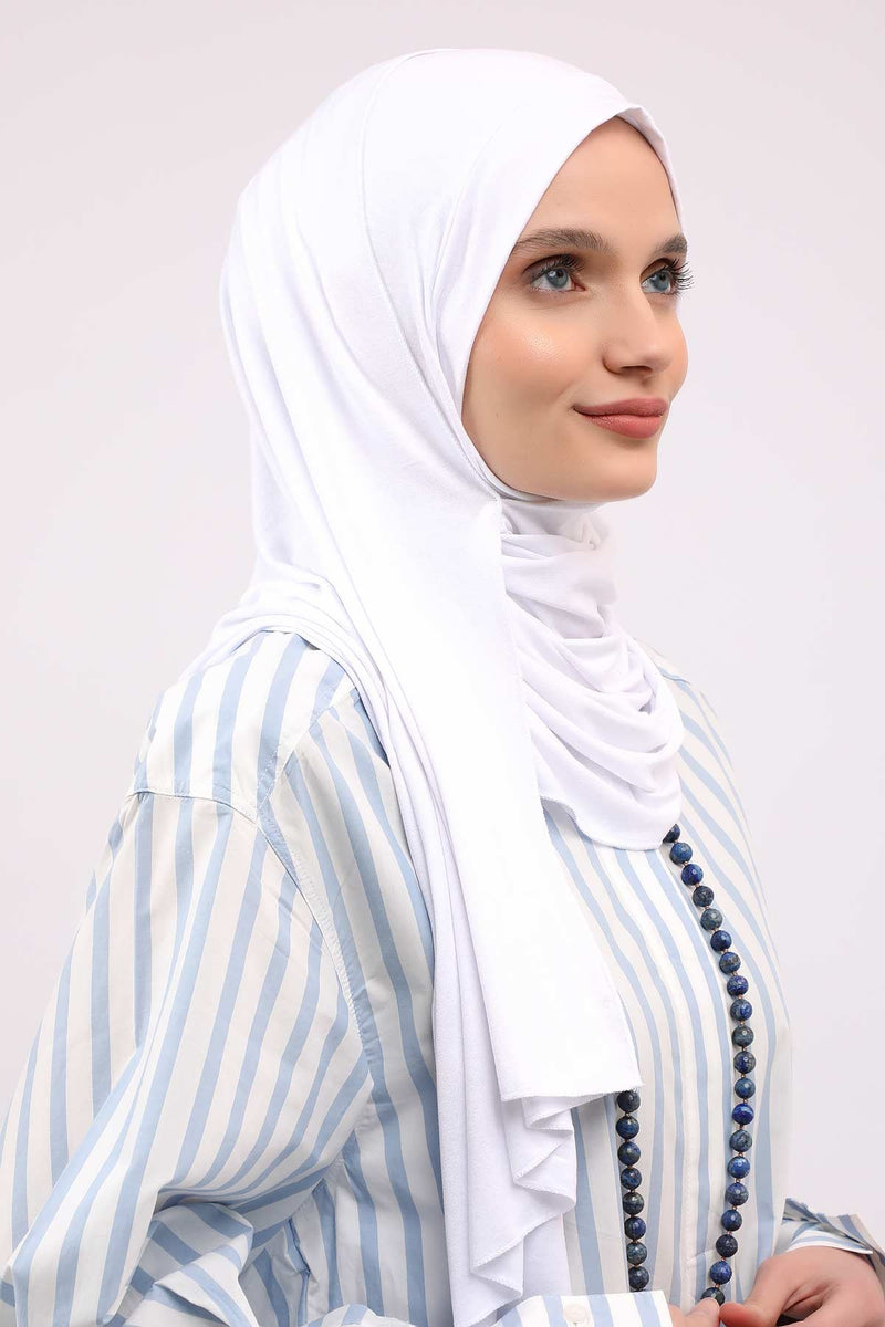 شال جيرسي للنساء شال قطني ممشط فوري للنساء من القطن، قبعة عمامة فورية، غطاء رأس جاهز للارتداء، وشاح، PS-16