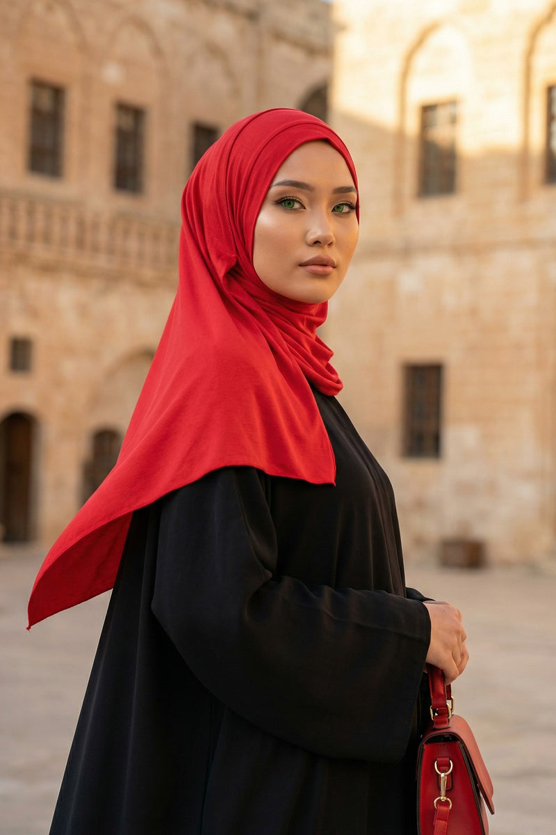 شال جيرسي للنساء شال قطني ممشط فوري للنساء من القطن، قبعة عمامة فورية، غطاء رأس جاهز للارتداء، وشاح، PS-16