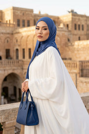 Jersey Shawl for Women Instant Combed Cotton Shawl for Women Cotton Modesty Instant Turban Cap Hat Head Wrap Ready to Wear Scarf,PS-16 İndigo