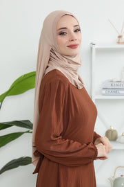 Jersey Shawl for Women Instant Combed Cotton Shawl for Women Cotton Modesty Instant Turban Cap Hat Head Wrap Ready to Wear Scarf,PS-16 Light Mink