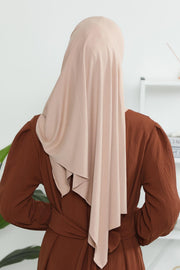Jersey Shawl for Women Instant Combed Cotton Shawl for Women Cotton Modesty Instant Turban Cap Hat Head Wrap Ready to Wear Scarf,PS-16 Light Mink