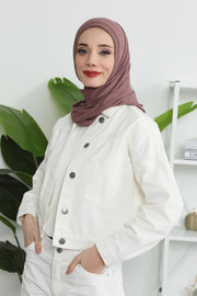 Jersey Shawl for Women Instant Combed Cotton Shawl for Women Cotton Modesty Instant Turban Cap Hat Head Wrap Ready to Wear Scarf,PS-16 Dusty Rose
