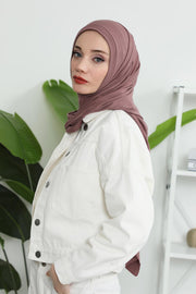 Jersey Shawl for Women Instant Combed Cotton Shawl for Women Cotton Modesty Instant Turban Cap Hat Head Wrap Ready to Wear Scarf,PS-16 Dusty Rose