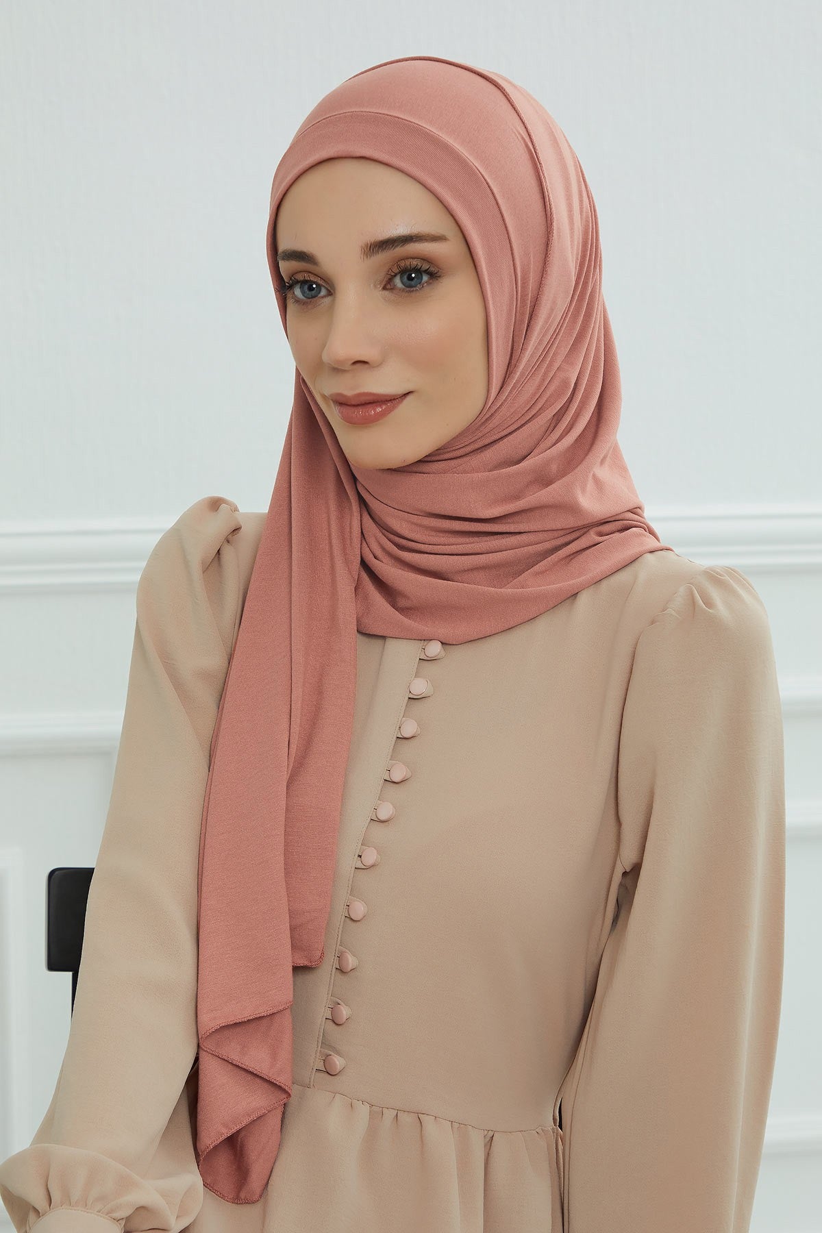 Jersey Shawl for Women Instant Combed Cotton Shawl for Women Cotton Modesty Instant Turban Cap Hat Head Wrap Ready to Wear Scarf,PS-16
