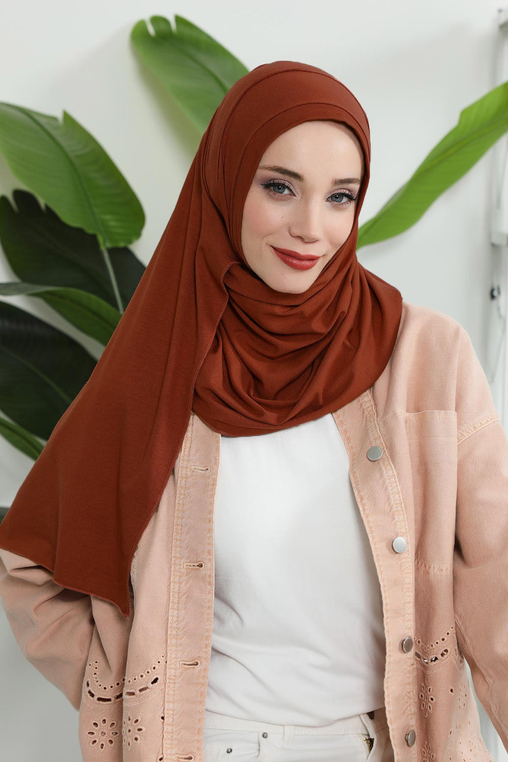 Jersey Shawl for Women Instant Combed Cotton Shawl for Women Cotton Modesty Instant Turban Cap Hat Head Wrap Ready to Wear Scarf,PS-16