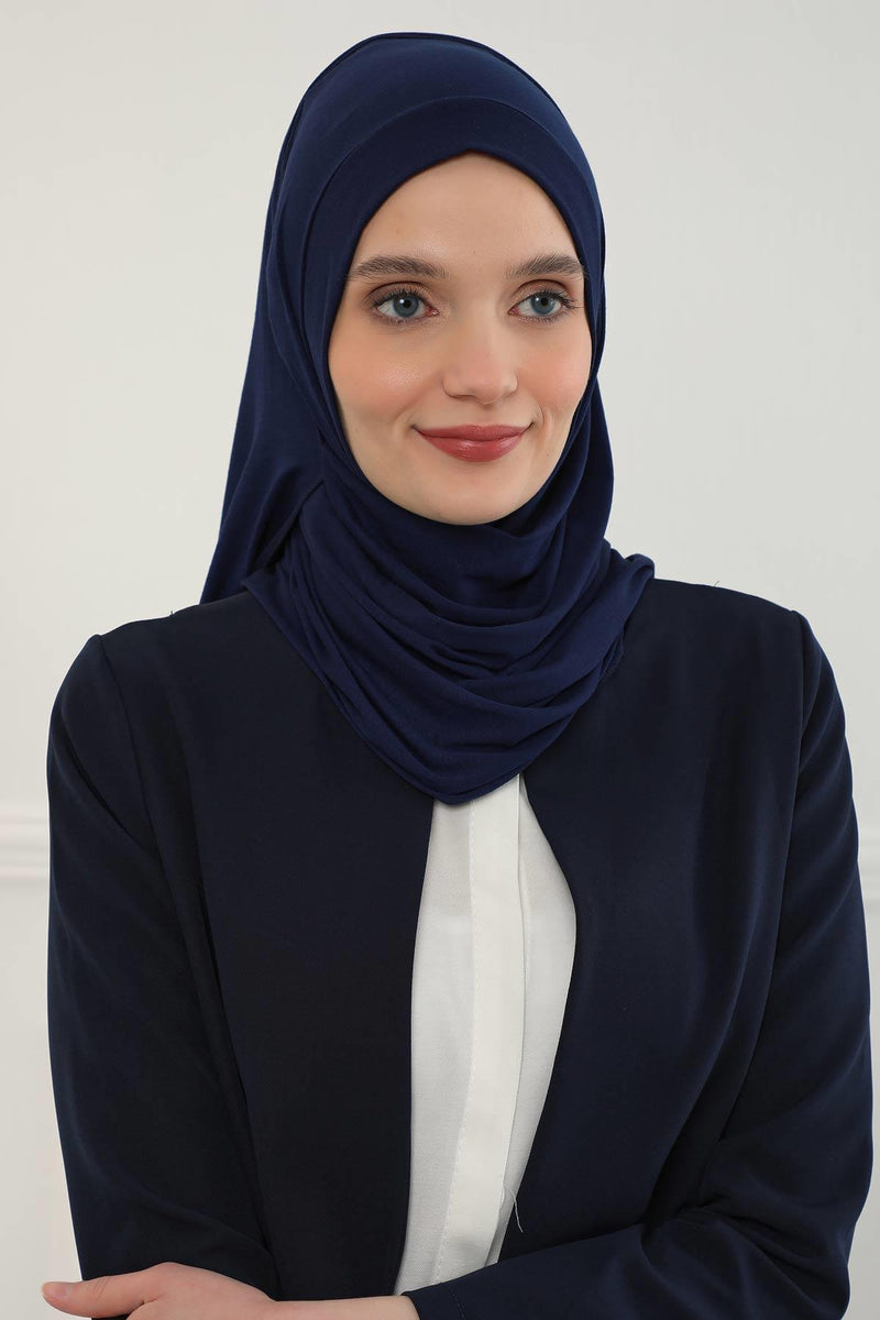 Jersey Shawl for Women Instant Combed Cotton Shawl for Women Cotton Modesty Instant Turban Cap Hat Head Wrap Ready to Wear Scarf,PS-16