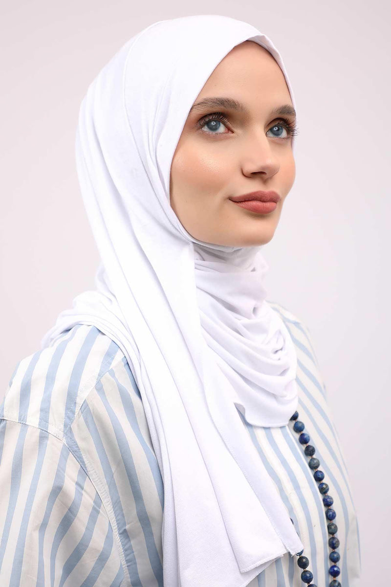 Jersey Shawl for Women Instant Combed Cotton Shawl for Women Cotton Modesty Instant Turban Cap Hat Head Wrap Ready to Wear Scarf,PS-16