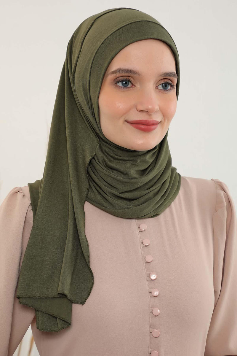 Jersey Shawl for Women Instant Combed Cotton Shawl for Women Cotton Modesty Instant Turban Cap Hat Head Wrap Ready to Wear Scarf,PS-16