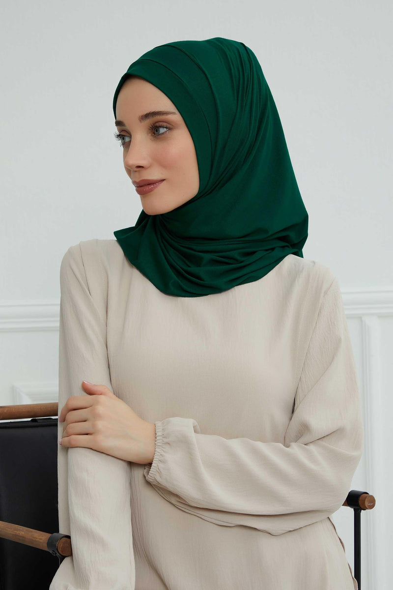 Jersey Shawl for Women Instant Combed Cotton Shawl for Women Cotton Modesty Instant Turban Cap Hat Head Wrap Ready to Wear Scarf,PS-16