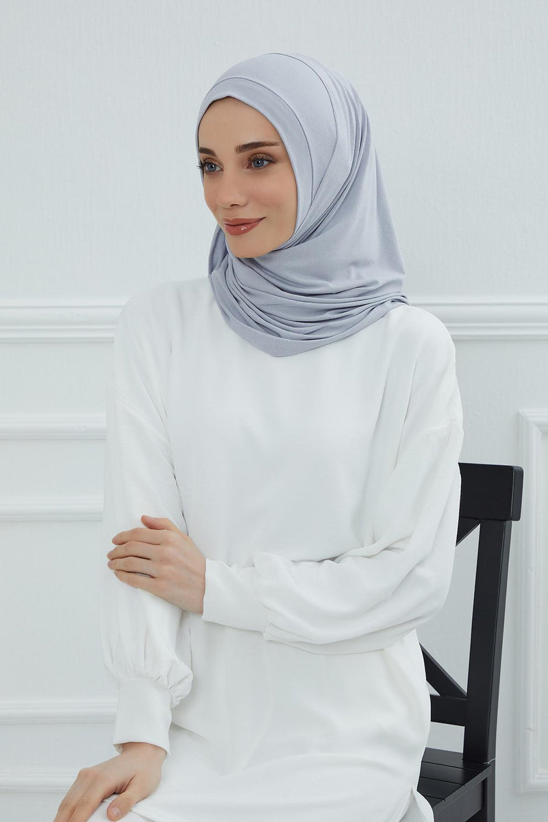 Jersey Shawl for Women Instant Combed Cotton Shawl for Women Cotton Modesty Instant Turban Cap Hat Head Wrap Ready to Wear Scarf,PS-16