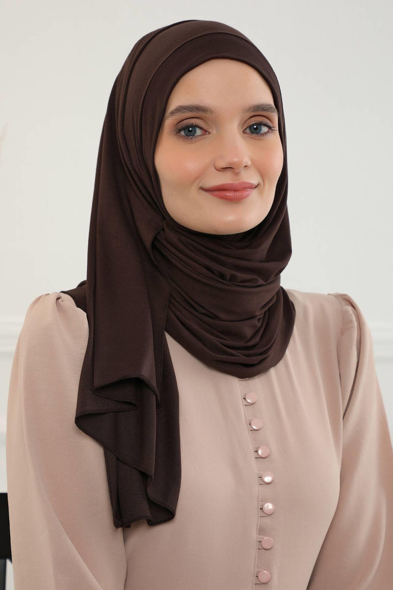 Jersey Shawl for Women Instant Combed Cotton Shawl for Women Cotton Modesty Instant Turban Cap Hat Head Wrap Ready to Wear Scarf,PS-16