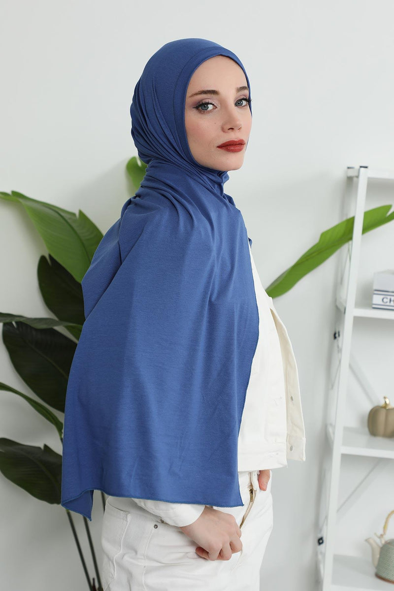 Jersey Shawl for Women Instant Combed Cotton Shawl for Women Cotton Modesty Instant Turban Cap Hat Head Wrap Ready to Wear Scarf,PS-16